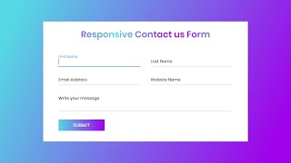 Responsive Contact us Form using HTML amp CSS  CodingNepal [upl. by Dulciana945]