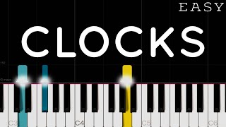 Coldplay  Clocks  EASY Piano Tutorial [upl. by Cort]