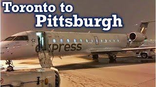 Full Flight Air Canada Express CRJ200 TorontoPearson to Pittsburgh YYZPIT [upl. by Einaoj935]