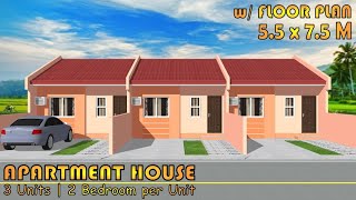 41 SQM  SMALL APARTMENT DESIGN  3 UNITS  2 BEDROOM per UNIT [upl. by Ahseenal56]