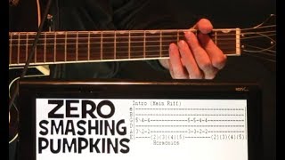 Smashing Pumpkins Zero Guitar Lesson amp Guitar Tab with Guitar Chords  Solo [upl. by Aetnahc377]