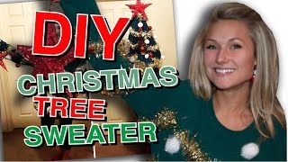 DIY Ugly Christmas Tree Sweater  Tutorial from My VIRAL Sweater [upl. by Dulcy157]