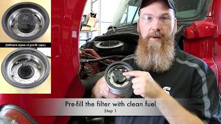 Fleetguard FF5825NN Fuel Filter Change [upl. by Tori]