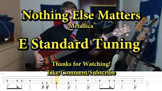 Nothing Else Matters  Metallica Bass Cover with Tabs [upl. by Lennard]