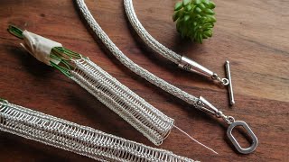 Viking Weave  wire weaving bracelet tutorial [upl. by Attennaej]