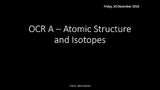 OCR A 211 Atomic Structure and Isotopes REVISION [upl. by Kerr]