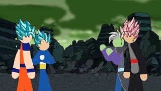 Goku and Vegeta VS Black and Zamasu Stick Fight [upl. by Riddle310]