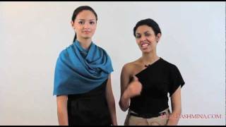 How To Tie A Pashmina Shawl  Style 09 [upl. by Subir367]