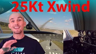 MAX X WIND Landing 25 Knot Crosswind  Piper Warrior HOW TO [upl. by Piscatelli]