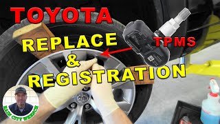 TOYOTA TPMS REPLACE amp REGISTRATION [upl. by Aynosal227]