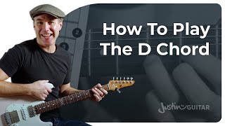 How to Play the D Chord on Guitar [upl. by Enoed]