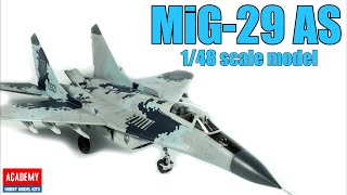 Mig29 AS aircraft scale model Academy 148  full build [upl. by Sarena]