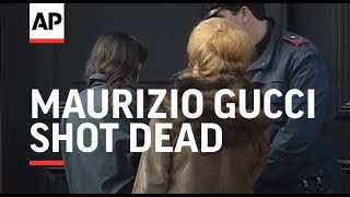 Italy  Maurizio Gucci Shot Dead [upl. by Ahsead]