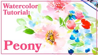 Watercolor Tutorial  Painting Peonies [upl. by Vasilek]