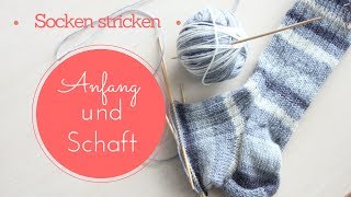 Socken stricken 1  Anfang und Schaft  Stricken für Anfänger [upl. by Ytsihc161]