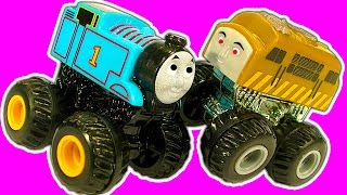 Diesel10 MINIS Monster Truck Custom amp Thomas Vs Diesel10 Monster Train Truck Stunts [upl. by Marilin134]