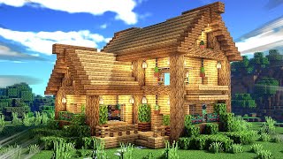 Simple Oak Survival House  Minecraft Tutorial 69 [upl. by Haberman]