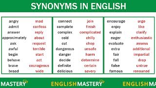 Learn 150 Common Synonyms Words in English to Improve your Vocabulary [upl. by Leola581]