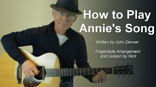 Annie’s Song Guitar Lesson Tutorial with TAB – John Denver [upl. by Jaymee921]