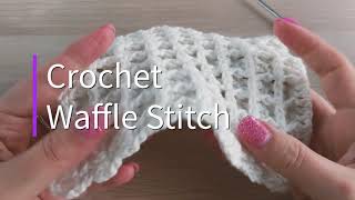 CROCHET Waffle Stitch Washcloth Easy Tutorial [upl. by Atir]