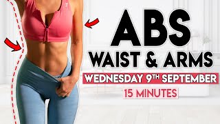 ABS WAIST and ARMS build a hourglass shape  15 minute Workout [upl. by Ahsiyn]