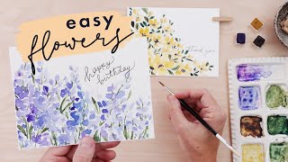 How To Paint Simple Watercolor Cards [upl. by Enaffit]