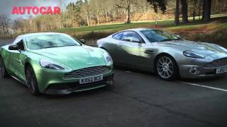 Aston Martin Vanquish meet the ancestors  autocarcouk [upl. by Teragram503]