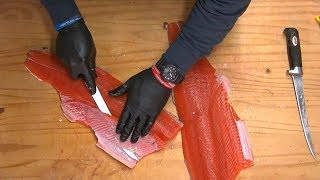 quotHowToquot Salmon Fillet AND Removing PinBones [upl. by Granny]