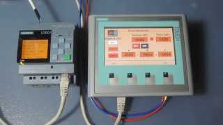 LOGO 0BA8 and Siemens HMI panel KTP400 Basic [upl. by Pelagi]