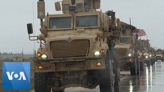 US Convoy of Military Vehicles Patrols Syria’s Tal Tamr [upl. by Lahcsap282]