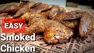 Texas Smoked Chicken Recipe  Crispy Skin Smoked Chicken Easy [upl. by Brotherson134]