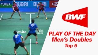 Men’s Doubles  Top 5  Badminton  Play Of The Day [upl. by Gabbie427]