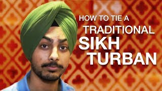 How to tie a traditional Sikh turban [upl. by Analaf]