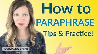 How to Paraphrase  Tips amp Practice  English Writing Skills [upl. by Anahcar]