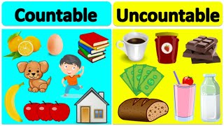 COUNTABLE vs UNCOUNTABLE NOUNS  Learn the difference with examples [upl. by Idrahs249]