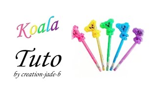 Tuto Rainbow Loom  Embout de crayon Koala [upl. by Beatriz580]