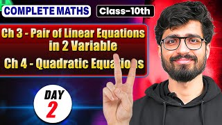 Class 10 Maths  Day 2  Pair of Linear Equations in 2 Variables amp Quadratic Equations  Ritik Sir [upl. by Rocray]