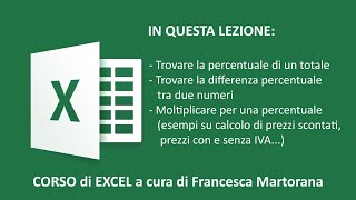 EXCEL tutorial 6B Calcolare le percentuali in Excel [upl. by Mitchell]