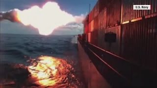 See Tomahawk missile strike a ship [upl. by Hinman543]