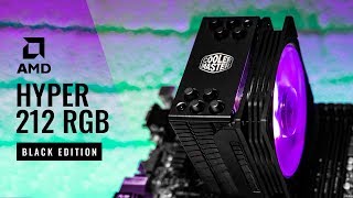 HOW TO Install Cooler Master Hyper 212 RGB Black Edition on AM4 [upl. by Zoltai733]