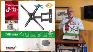 Meet Barkan Full Motion TV Wall Mount for Screen Sizes 13quot65quot [upl. by Kurth]