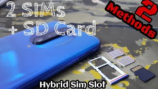 2 Methods  How To Use Both 2 SIM With SD CARD with Hybrid SIM Slot Adapter  Muz21 Tech [upl. by Inimak676]