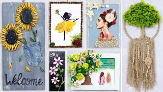 10 super easy Wall Hanging Craft Ideas with different Waste Material [upl. by Yrotciv648]