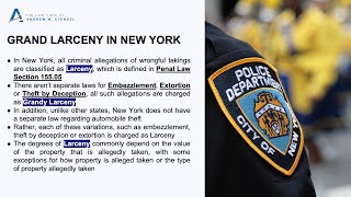 Larceny Lawyer NYC  Grand Larceny and Petit Larceny Attorney New York [upl. by Irap499]