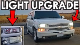 Updating The Tahoe Front End New Headlights and LEDs [upl. by Aninep]