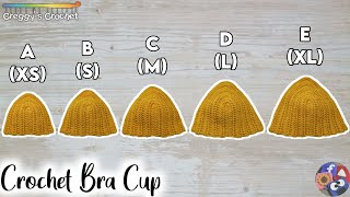 CROCHET “Bra Cup” A to E  Tutorial [upl. by Jenesia]