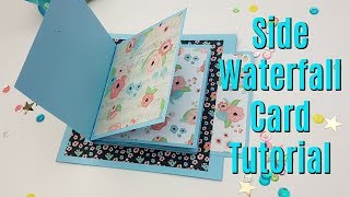 Side Waterfall Card Tutorial  Interactive Mini Album piece [upl. by Yrdua614]