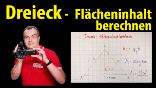 Dreieck  Flächeninhalt berechnen  Lehrerschmidt [upl. by Adnamahs]