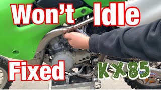 2 stroke dirtbike won’t idle FIX kx85 [upl. by Heppman]