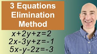 Solving Systems of 3 Equations Elimination [upl. by Ecirpac378]